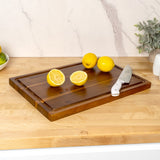 Nuvora Handcrafted Acacia Wood Grain Thick Reversible Cutting Board with Juice Grooves