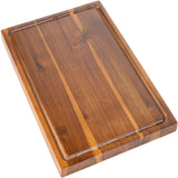 Nuvora Handcrafted Acacia Wood Grain Thick Reversible Cutting Board with Juice Grooves