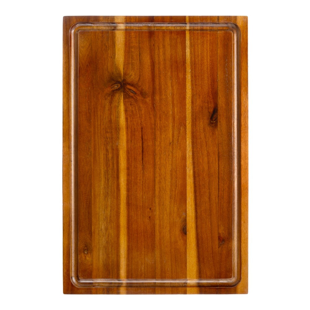 Nuvora Handcrafted Acacia Wood Grain Thick Reversible Cutting Board with Juice Grooves