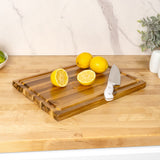 Nuvora Handcrafted Acacia Wood Grain Thick Reversible Cutting Board with Juice Grooves