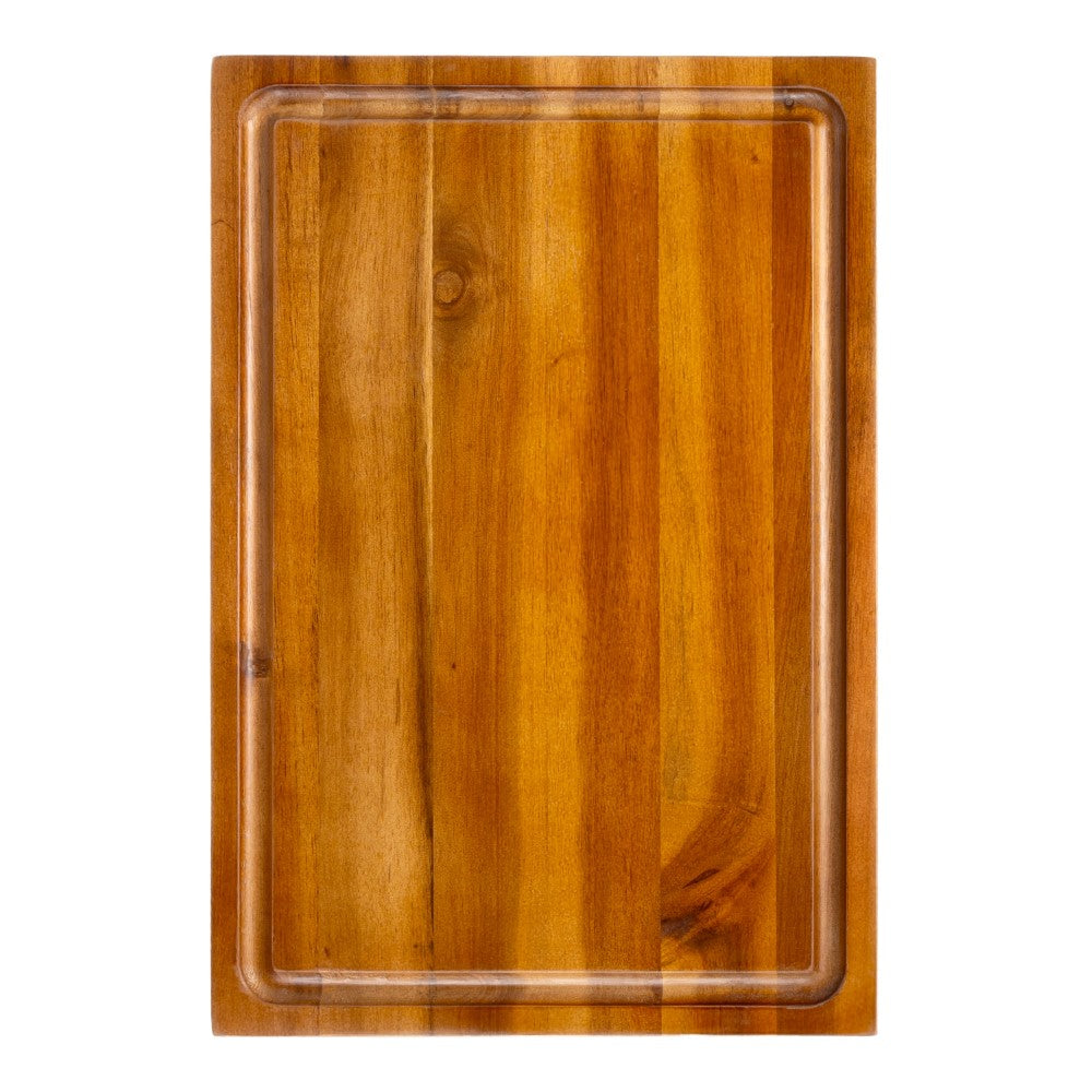 Nuvora Handcrafted Acacia Wood Grain Thick Reversible Cutting Board with Juice Grooves