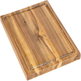 Nuvora Handcrafted Acacia Wood Grain Thick Reversible Cutting Board with Juice Grooves