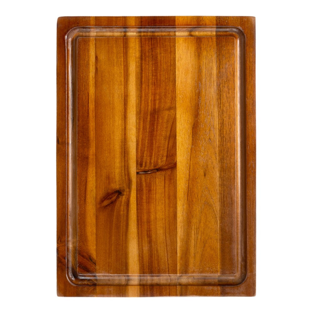 Nuvora Handcrafted Acacia Wood Grain Thick Reversible Cutting Board with Juice Grooves
