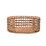 Giri 24" x 18" Modern Bohemian Handwoven Hyacinth Open-Weave Oval Pet Bed with Machine-Washable Cushion