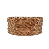 Nath 24" x 18" Classic Farmhouse Handwoven Hyacinth Oval Pet Bed with Machine-Washable Cushion