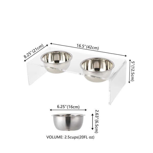 Dimension Image Clear/Chrome / 20oz – Double Bowl