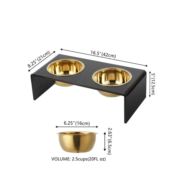 Dimension Image Black/Gold / 20oz – Double Bowl