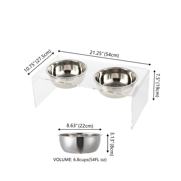 Dimension Image Clear/Chrome / 54oz – Double Bowl