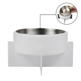 LeafLick Small/Medium Concrete and Stainless Steel Bowl 16oz (2 Cups) with Metal Stand Pet Feeder
