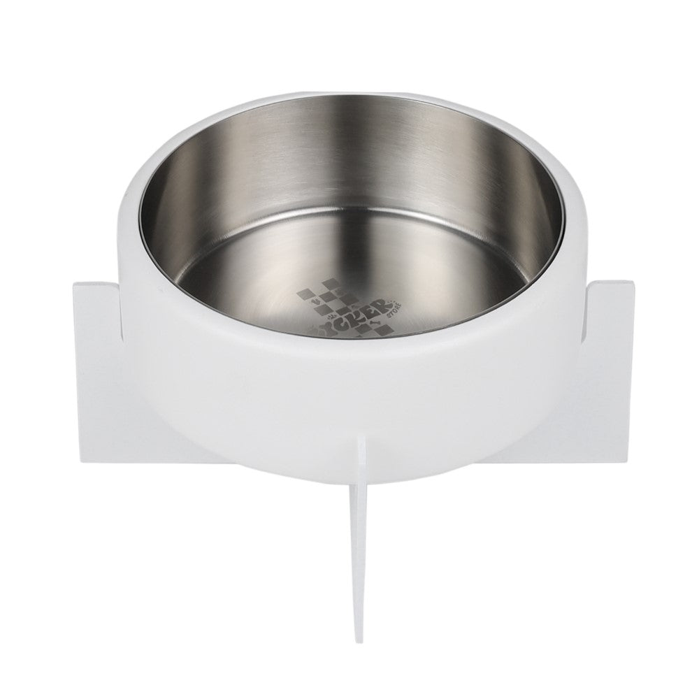 LeafLick Small/Medium Concrete and Stainless Steel Bowl 16oz (2 Cups) with Metal Stand Pet Feeder