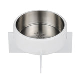 LeafLick Small/Medium Concrete and Stainless Steel Bowl 16oz (2 Cups) with Metal Stand Pet Feeder