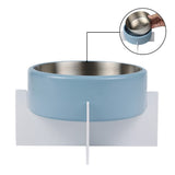 LeafLick Small/Medium Concrete and Stainless Steel Bowl 16oz (2 Cups) with Metal Stand Pet Feeder