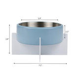 LeafLick Small/Medium Concrete and Stainless Steel Bowl 16oz (2 Cups) with Metal Stand Pet Feeder