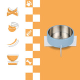 LeafLick Small/Medium Concrete and Stainless Steel Bowl 16oz (2 Cups) with Metal Stand Pet Feeder