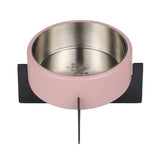 LeafLick Small/Medium Concrete and Stainless Steel Bowl 16oz (2 Cups) with Metal Stand Pet Feeder