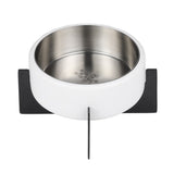 LeafLick Small/Medium Concrete and Stainless Steel Bowl 16oz (2 Cups) with Metal Stand Pet Feeder
