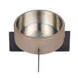 LeafLick Small/Medium Concrete and Stainless Steel Bowl 16oz (2 Cups) with Metal Stand Pet Feeder