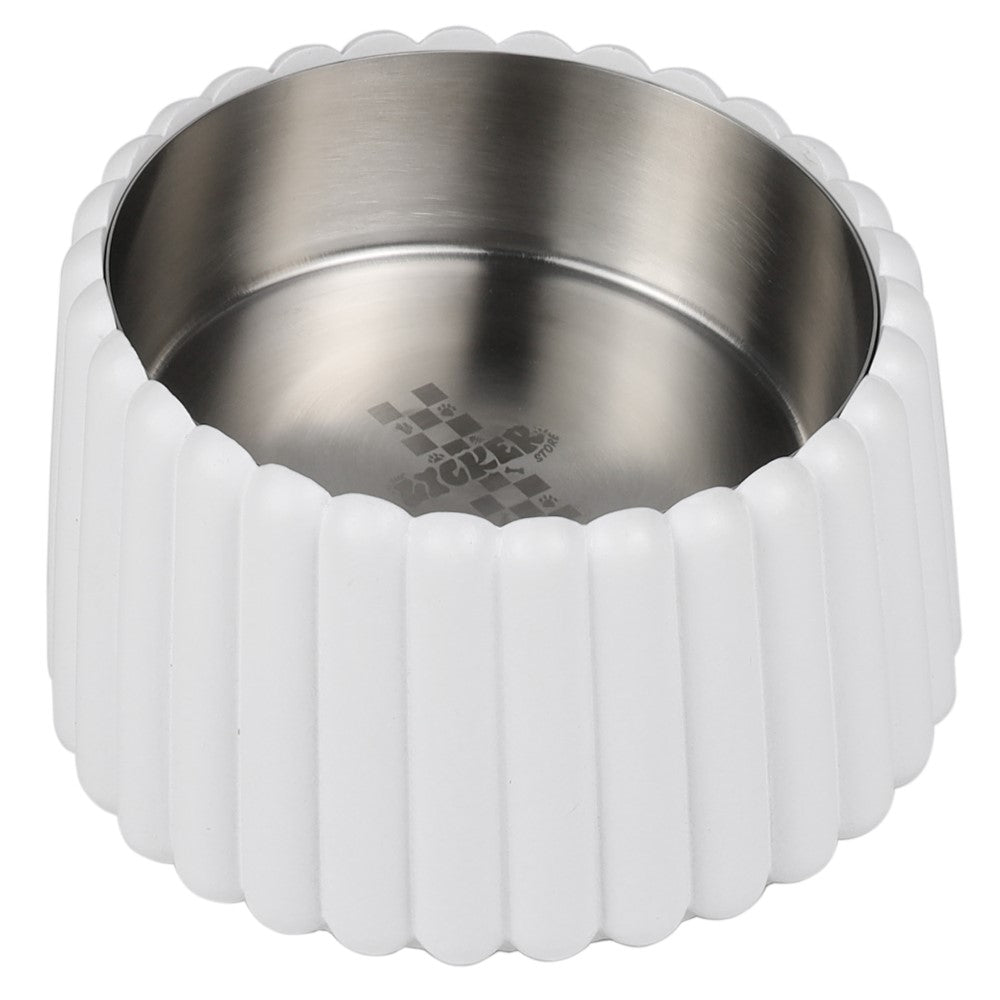 RiverTail Ridge Small/Medium Slanted Concrete and Stainless Steel Bowl 16oz (2 Cups) Pet Feeder