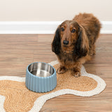 RiverTail Ridge Small/Medium Slanted Concrete and Stainless Steel Bowl 16oz (2 Cups) Pet Feeder