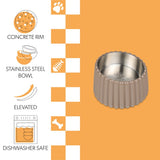 RiverTail Ridge Small/Medium Slanted Concrete and Stainless Steel Bowl 16oz (2 Cups) Pet Feeder