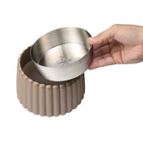 RiverTail Ridge Small/Medium Slanted Concrete and Stainless Steel Bowl 16oz (2 Cups) Pet Feeder