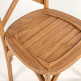 Ricky Classic Traditional X-Back Wood Outdoor Dining Chair Set 2