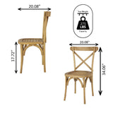 Ricky Classic Traditional X-Back Wood Outdoor Dining Chair Set 2