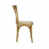 Seeta Classic Traditional X-Back Wood Rattan Dining Chair Set 2