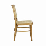 Stunning Mid-Century Vintage Wood Rattan Dining Chair Set 2