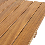 Nancy Modern Coastal 3-Piece Acacia Wood Outdoor Folding Bistro Set