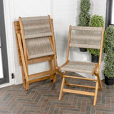Nancy Modern Coastal 3-Piece Acacia Wood Outdoor Folding Bistro Set
