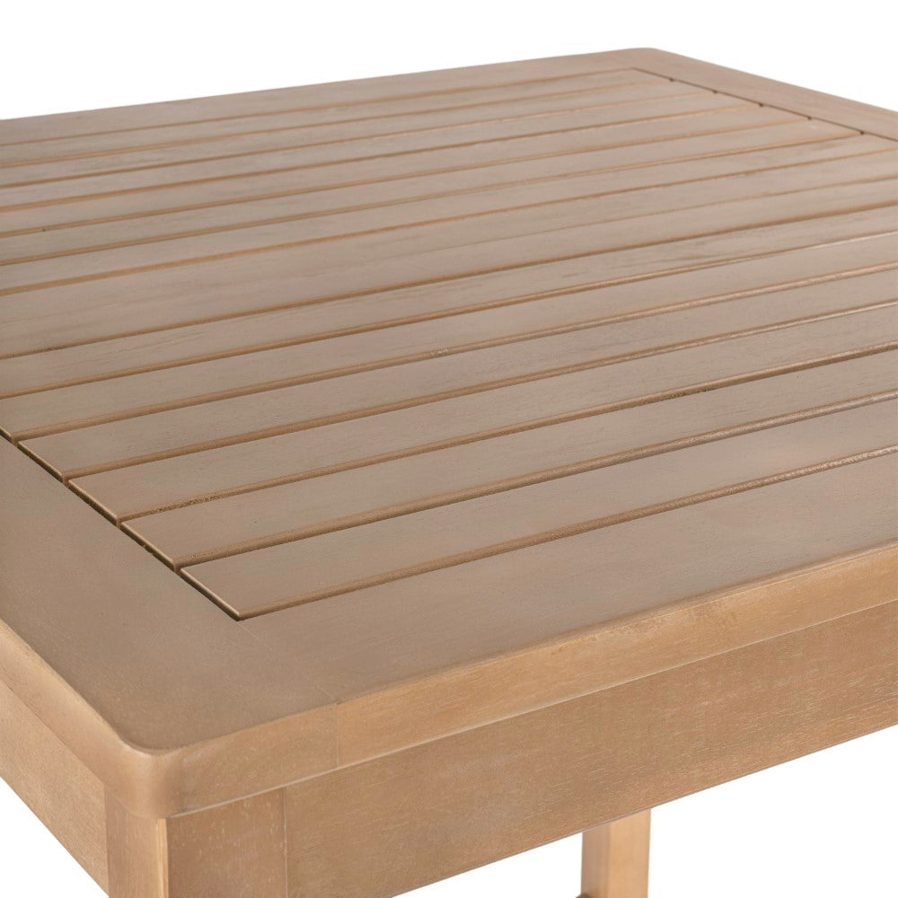 Willowshade Modern Coastal 3-Piece Acacia Wood Outdoor Square Bar Table Set with Cushions