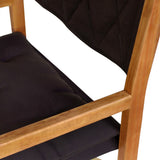 Patio Classic Mid-Century Outdoor Acacia Wood Foldable Diamond-Quilted Back Director Chair with Cushion Set 2