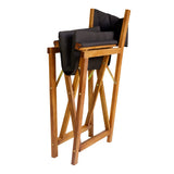 Patio Classic Mid-Century Outdoor Acacia Wood Foldable Diamond-Quilted Back Director Chair with Cushion Set 2