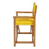 Patio Classic Mid-Century Outdoor Acacia Wood Foldable Diamond-Quilted Back Director Chair with Cushion Set 2