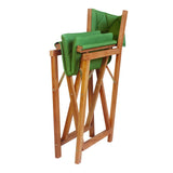 Patio Classic Mid-Century Outdoor Acacia Wood Foldable Diamond-Quilted Back Director Chair with Cushion Set 2