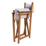 Patio Classic Mid-Century Outdoor Acacia Wood Foldable Diamond-Quilted Back Director Chair with Cushion Set 2