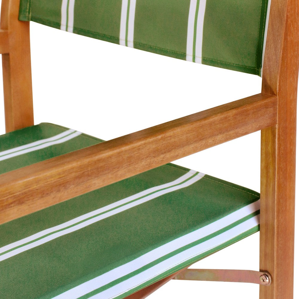 Naterra Classic Vintage Outdoor Acacia Wood Folding Director Chair with Canvas Seat