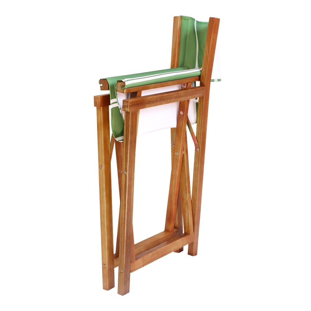 Naterra Classic Vintage Outdoor Acacia Wood Folding Director Chair with Canvas Seat