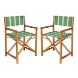 Naterra Classic Vintage Outdoor Acacia Wood Folding Director Chair with Canvas Seat