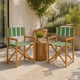 Naterra Classic Vintage Outdoor Acacia Wood Folding Director Chair with Canvas Seat