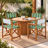 Naterra Classic Vintage Outdoor Acacia Wood Folding Director Chair with Canvas Seat