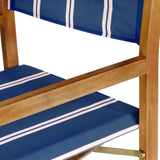 Naterra Classic Vintage Outdoor Acacia Wood Folding Director Chair with Canvas Seat
