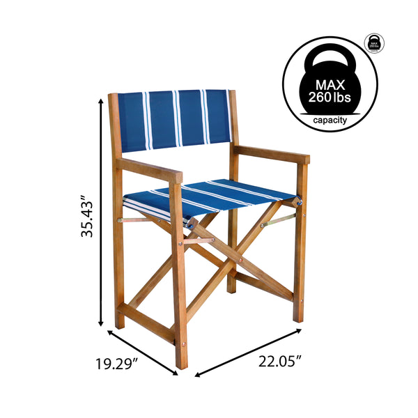 Dimension Image Blue Stripe/Teak Brown (Set of 2)