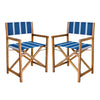 Blue Stripe/Teak Brown (Set of 2)