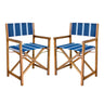 Blue Stripe/Teak Brown (Set of 2)