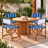 Naterra Classic Vintage Outdoor Acacia Wood Folding Director Chair with Canvas Seat
