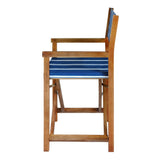 Naterra Classic Vintage Outdoor Acacia Wood Folding Director Chair with Canvas Seat