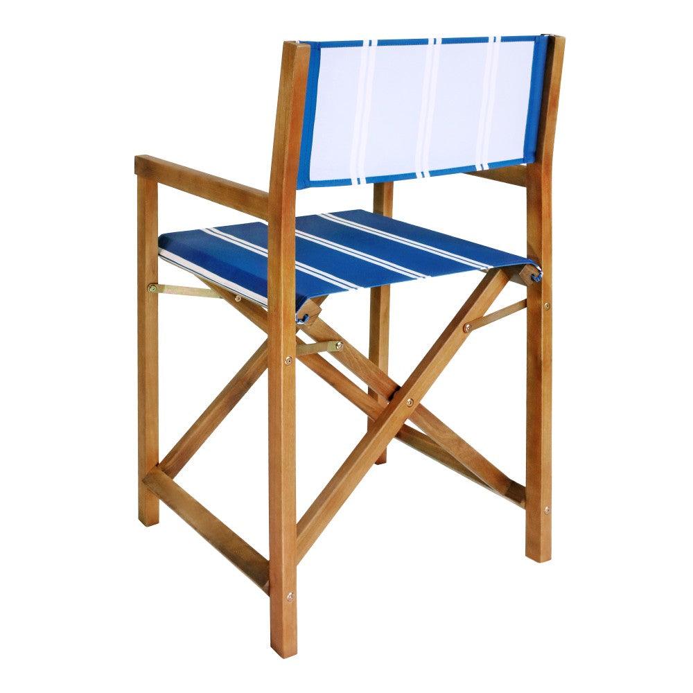 Naterra Classic Vintage Outdoor Acacia Wood Folding Director Chair with Canvas Seat