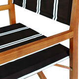 Naterra Classic Vintage Outdoor Acacia Wood Folding Director Chair with Canvas Seat